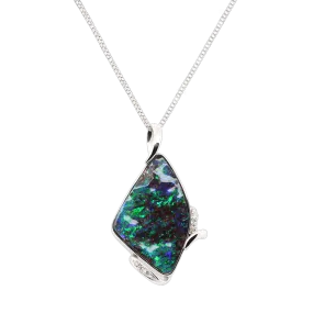 Green Shimmer Opal Necklace