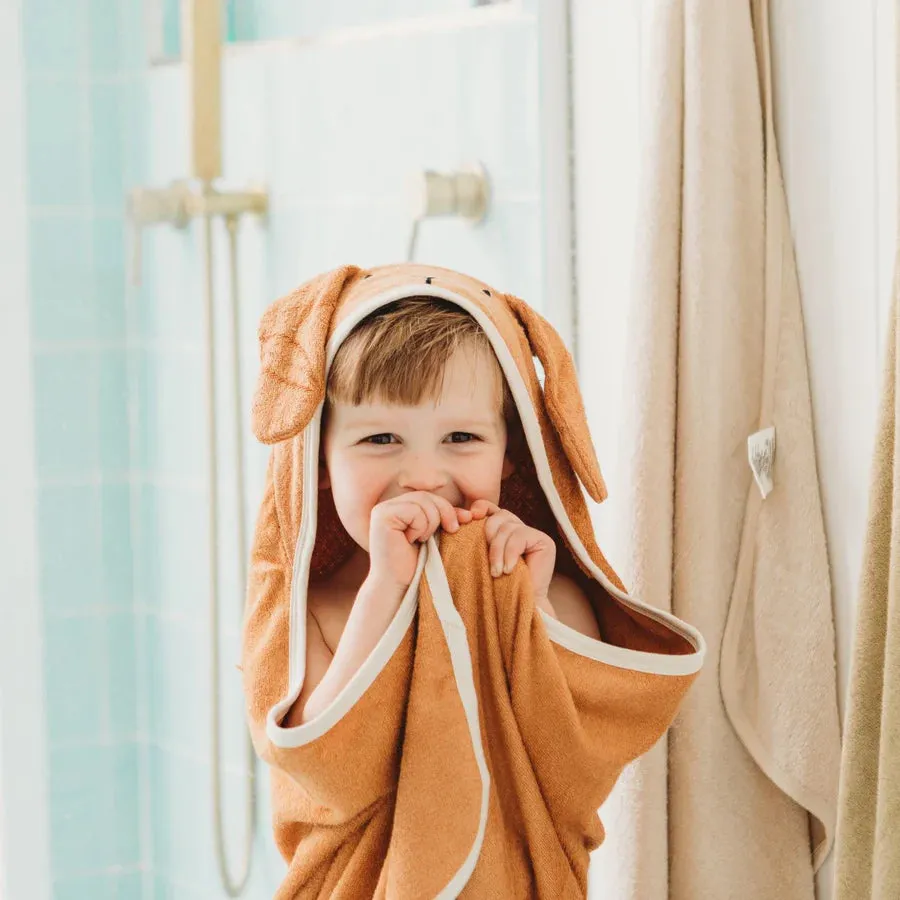 Halo & Horns Bamboo Hooded Towel - Rabbit Toffee