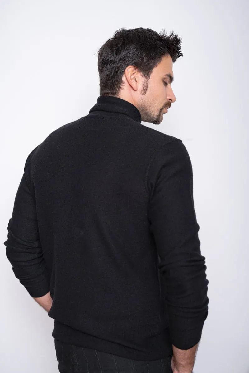 Hannibal | Niclas | Eleganter Rollkragenpullover aus Wolle in schwarz