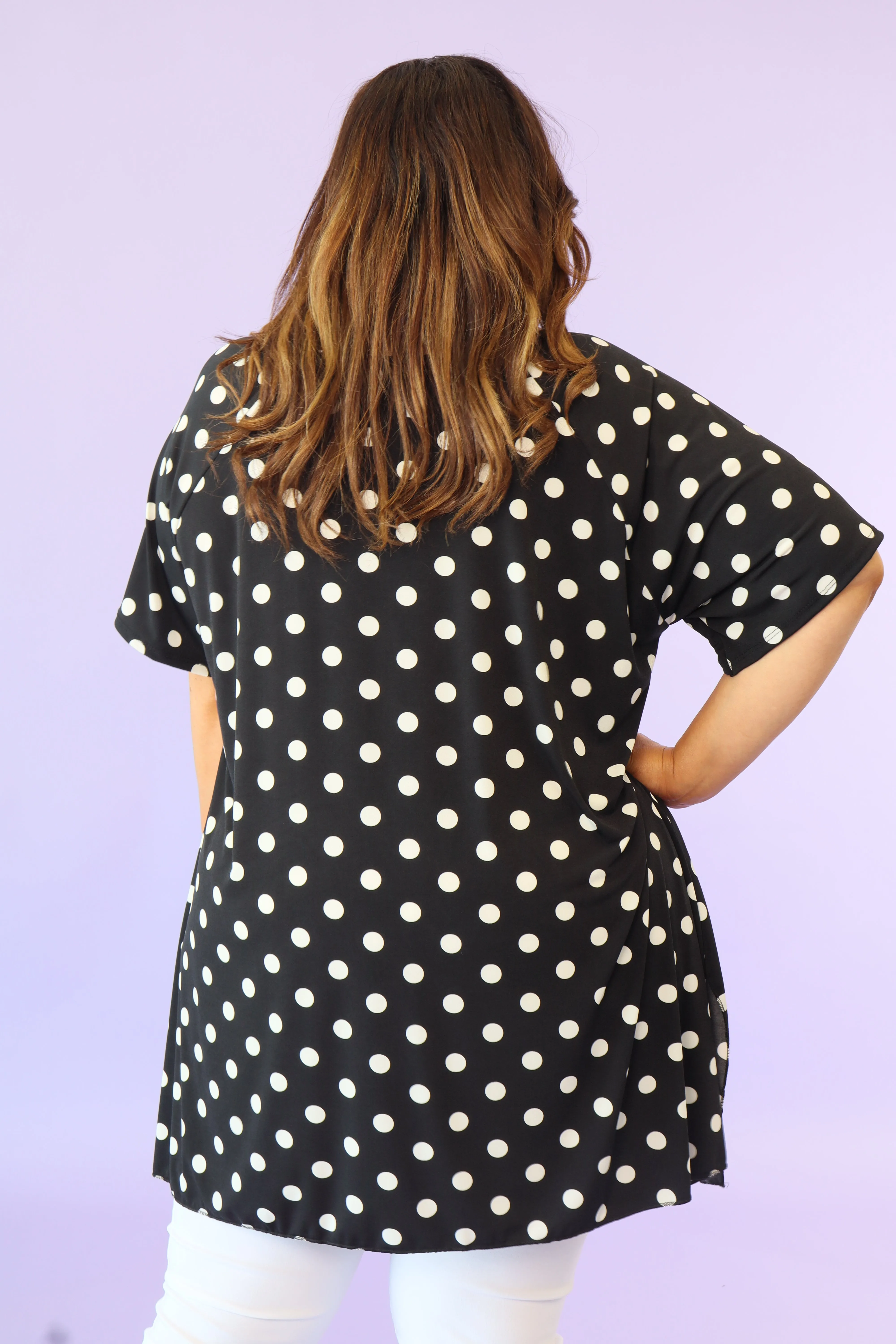 Hattie Tunic in Black Polka Dot