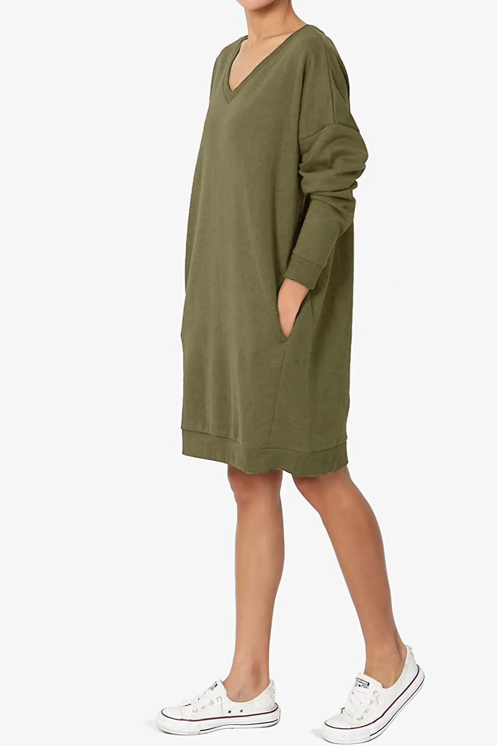 Haute Edition Women's Oversized Pullover Sweatshirt Dress