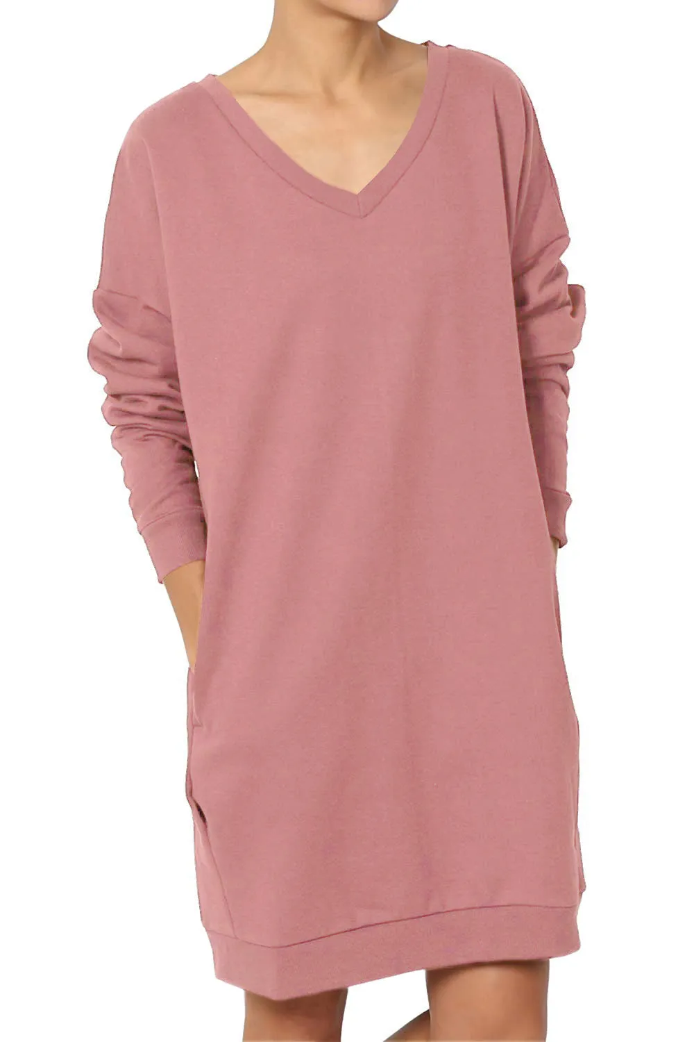 Haute Edition Women's Oversized Pullover Sweatshirt Dress