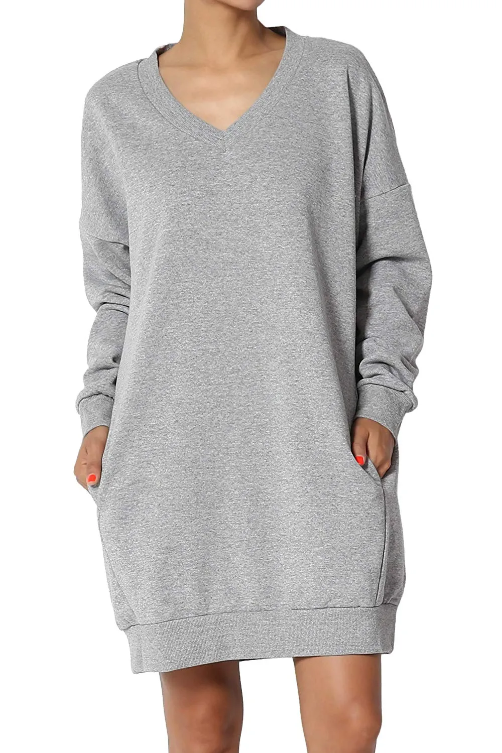 Haute Edition Women's Oversized Pullover Sweatshirt Dress