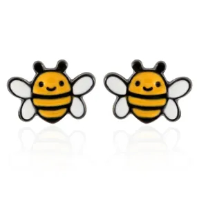 Honeybee_Tiny Black Coated earrings for Girls