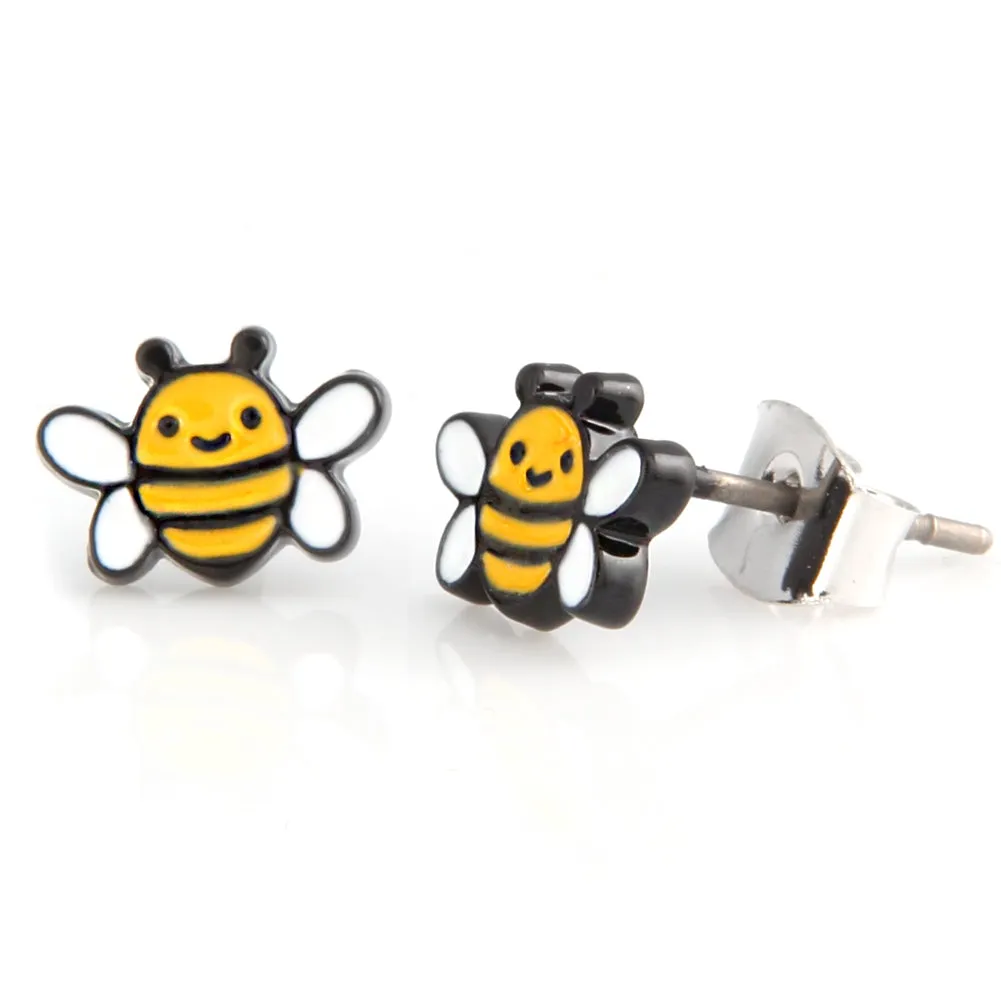 Honeybee_Tiny Black Coated earrings for Girls