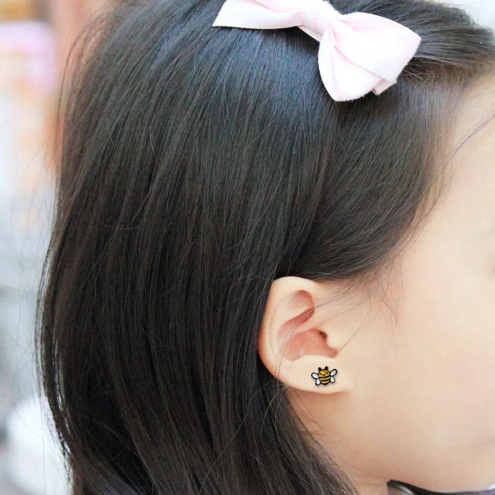 Honeybee_Tiny Black Coated earrings for Girls