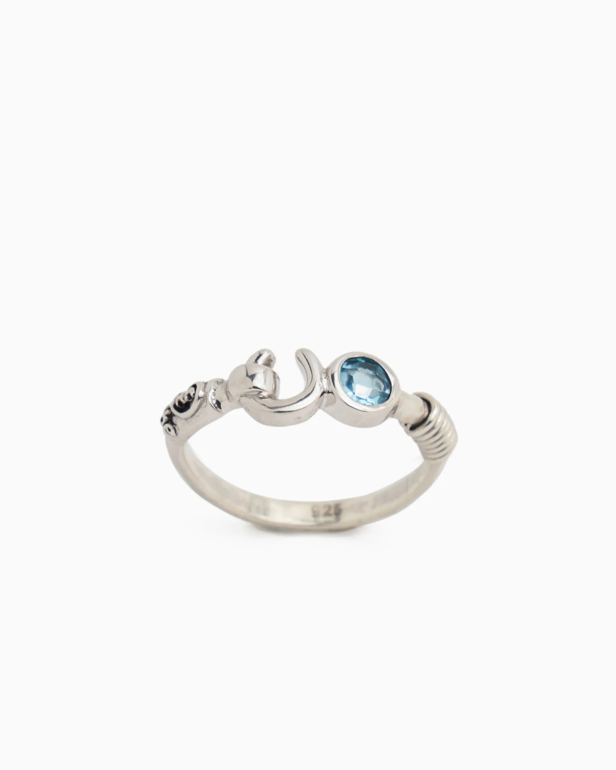 Hook Ring with Stone - Hampton Blue Topaz