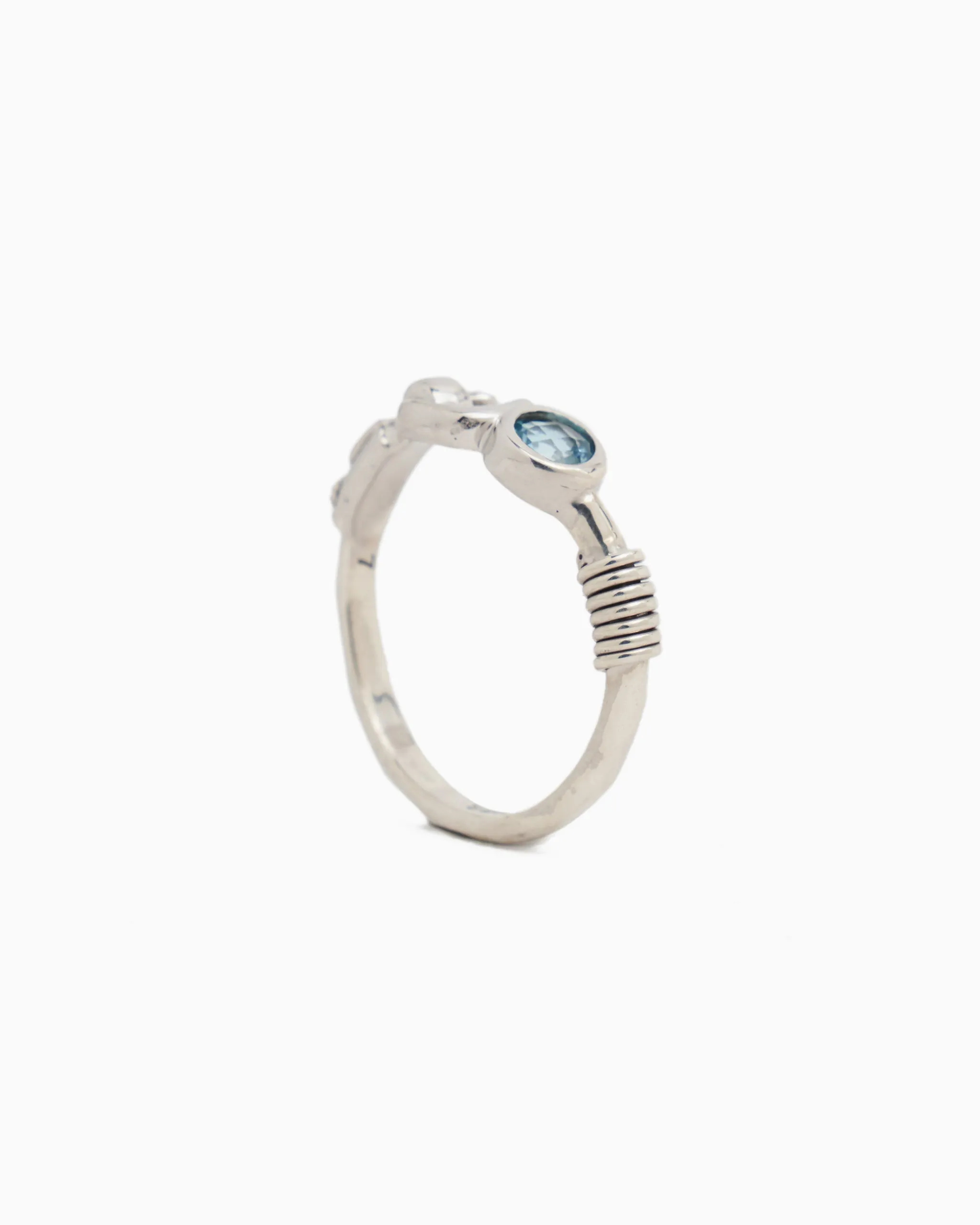 Hook Ring with Stone - Hampton Blue Topaz