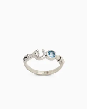 Hook Ring with Stone - Hampton Blue Topaz