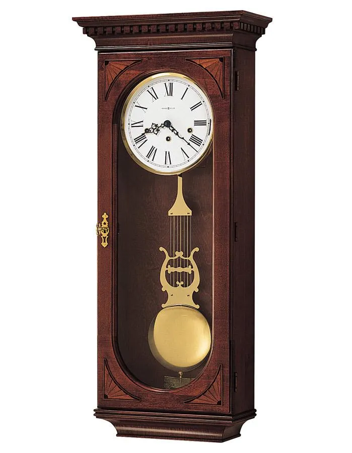 Howard Miller Lewis Chiming Pendulum Wall Clock - Key Wound - Triple Chime