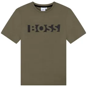 Hugo Boss Boys T-Shirt w/Logo_ Green J25N32-724