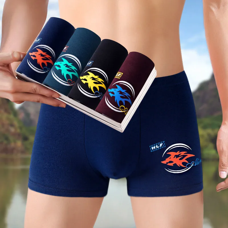 INSTOCK-4 pairs of men's cotton underwear, men's boxer briefs,