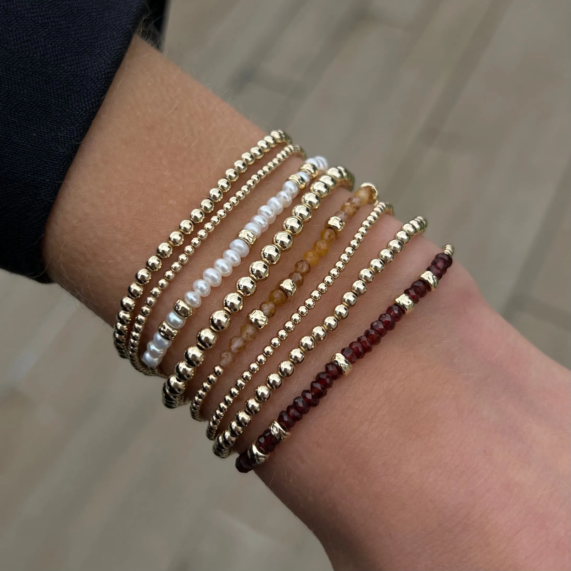 January Garnet and Rondelle Bracelet