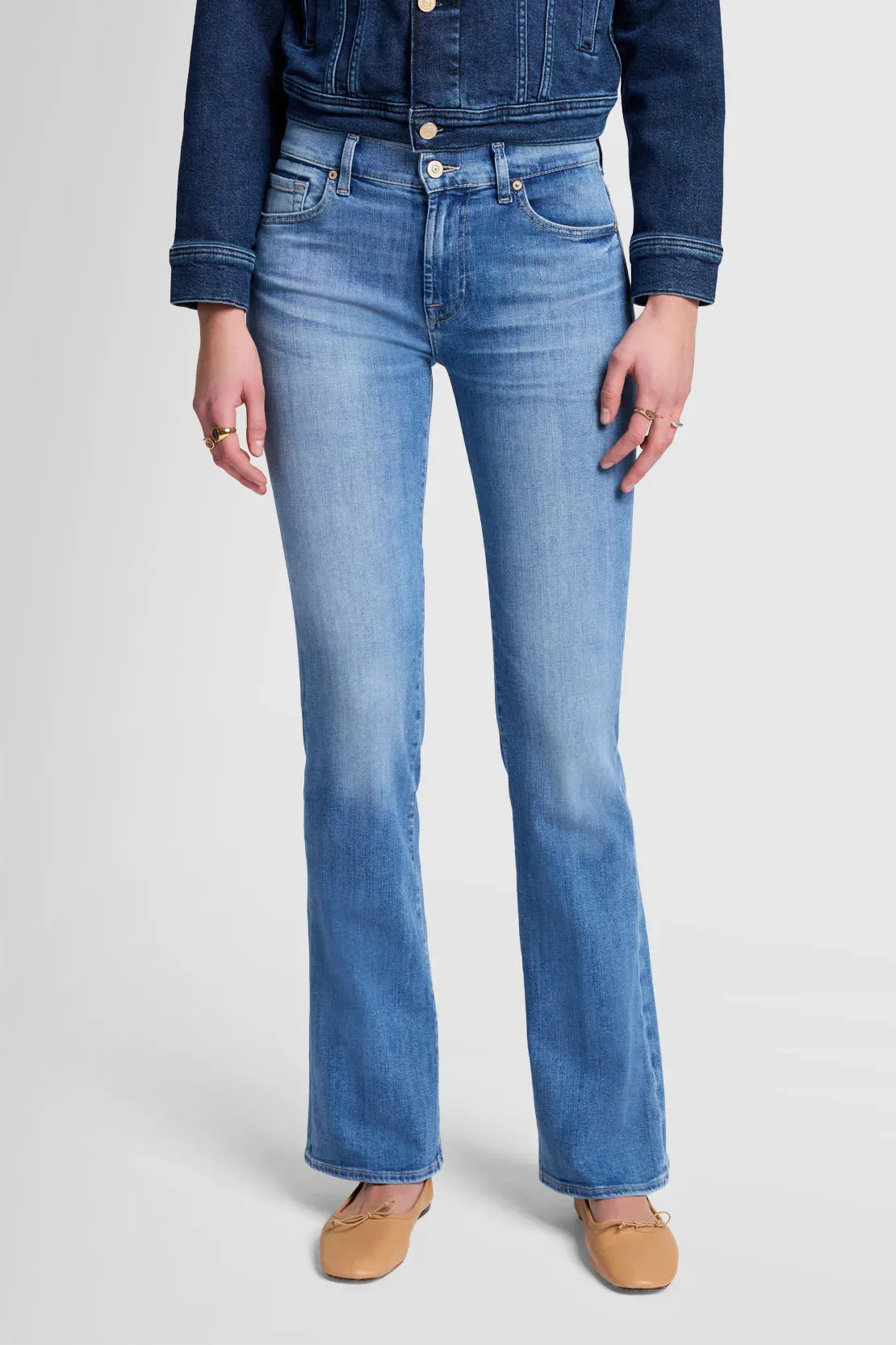 Jeans Bootcut Mare in Light Blue