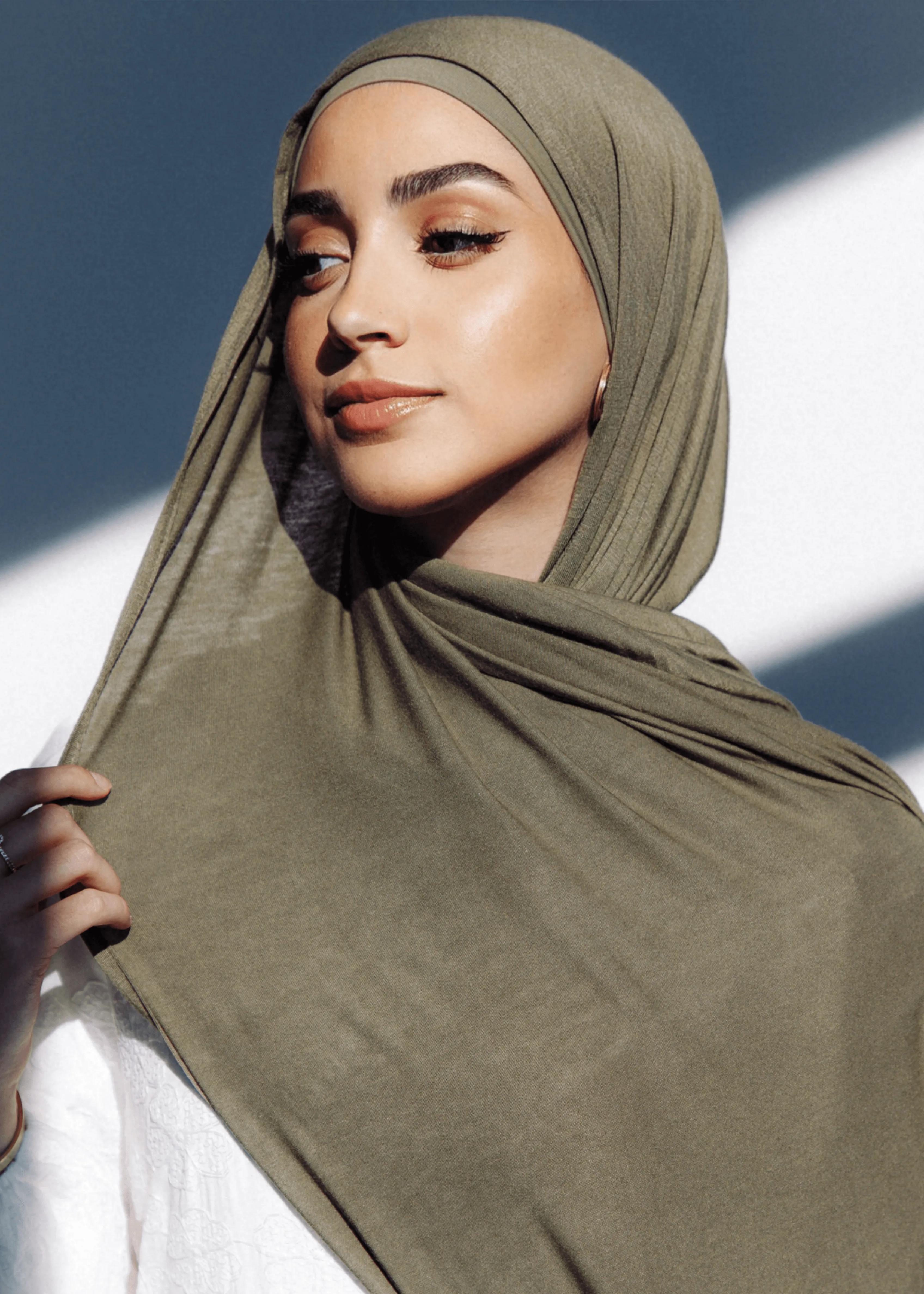 Jersey Matching Hijab & Undercap Set - Olive