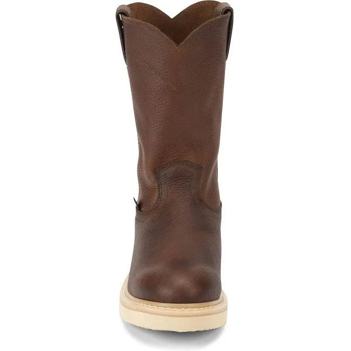 Justin Men's Axe 10" Soft Toe Wedge Western Work Boot -Brown- WK4908