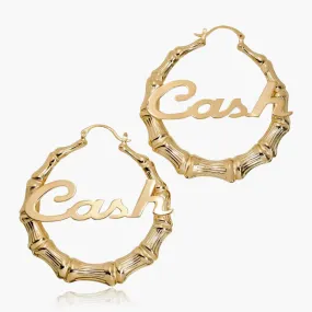 Kid's 1.5" Bamboo Name Earrings