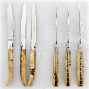 Laguiole Forged Steak Knives Burled Maple