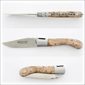 Laguiole Sport Classic Folding Knife Burled Maple Handle