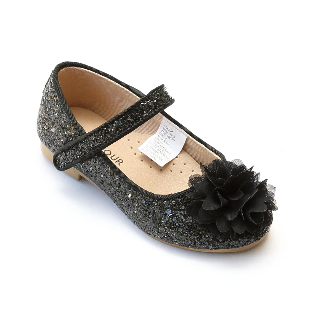 L'Amour Girls Glitter Special Occasion Flats