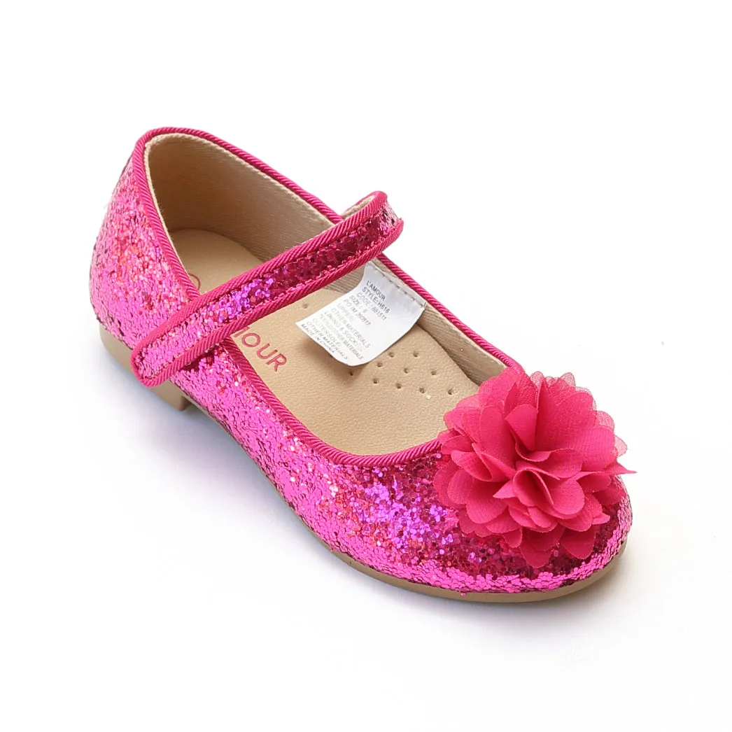 L'Amour Girls Glitter Special Occasion Flats