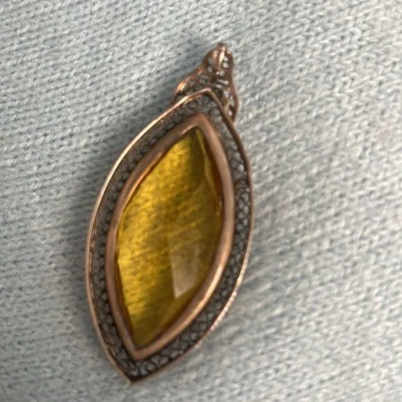 LargeVintageCzeck Topaz Pendant