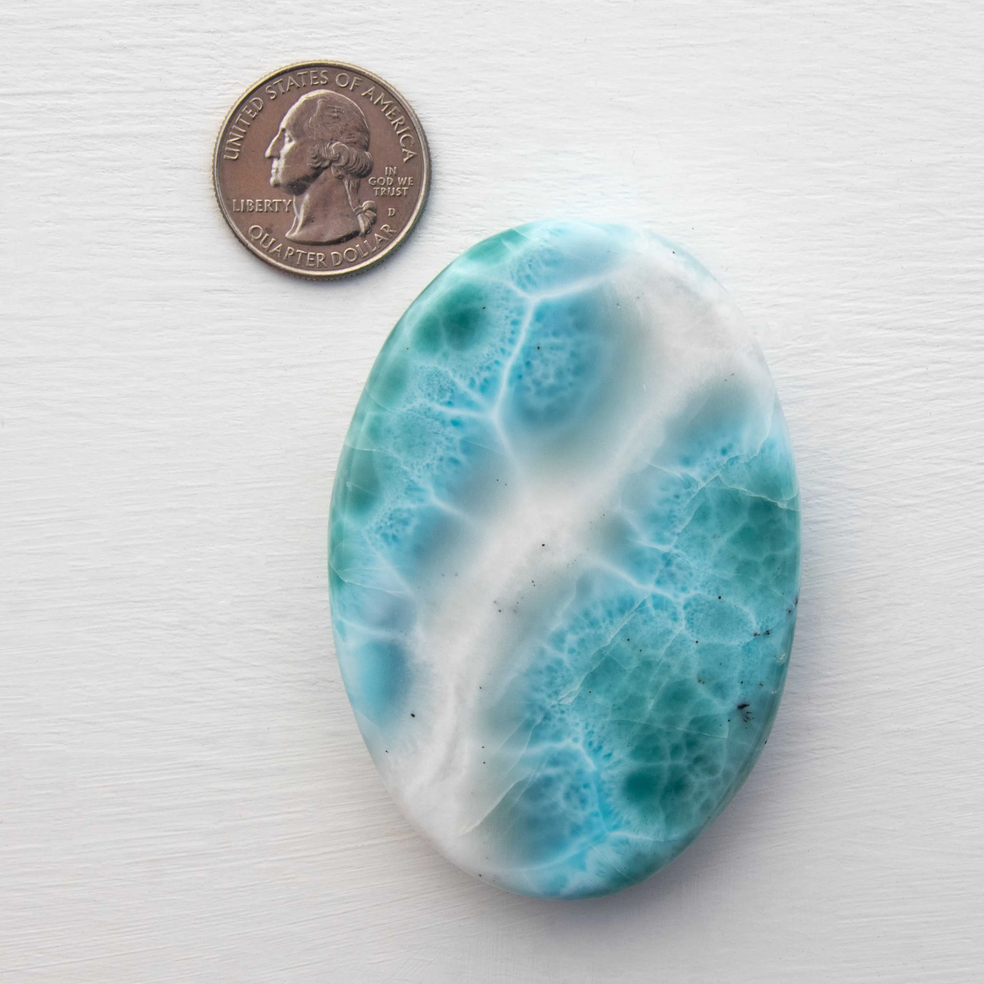 Larimar - AA-Grade, Palm Stone