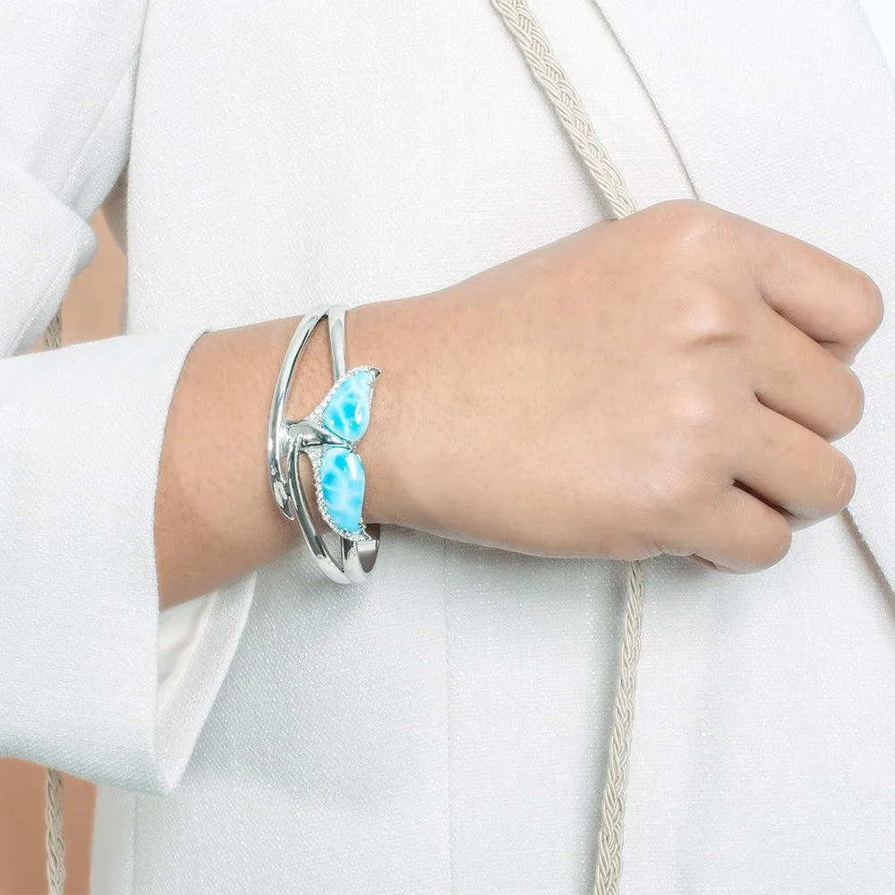 Larimar Blue Whale Tail Bangle