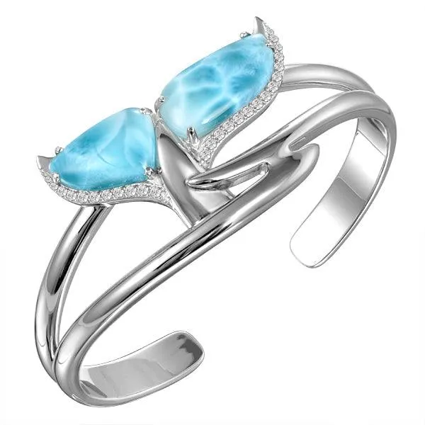 Larimar Blue Whale Tail Bangle