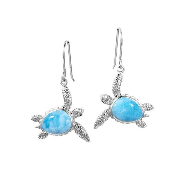 Larimar Manoa Honu Hook Earrings