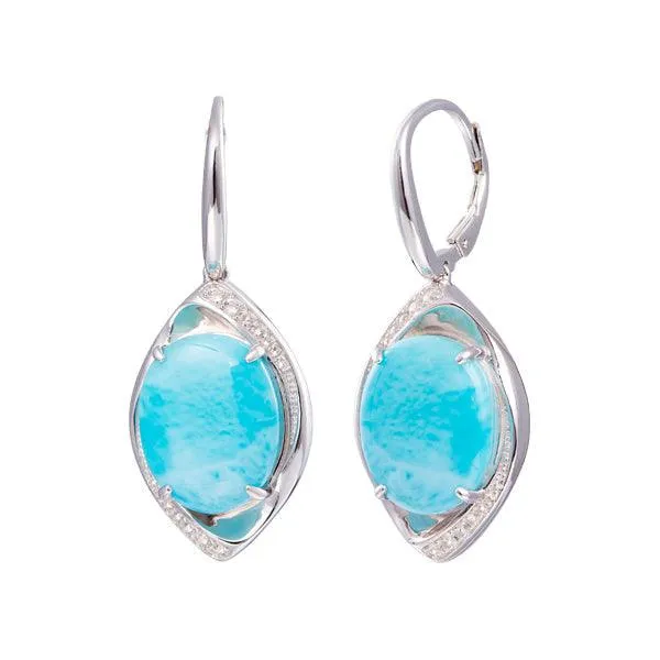 Larimar Sparkling Eye Earrings