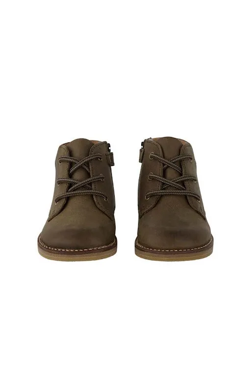 Leather Boot - Olive