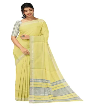 Light green checks handwoven rajahmundry cotton saree