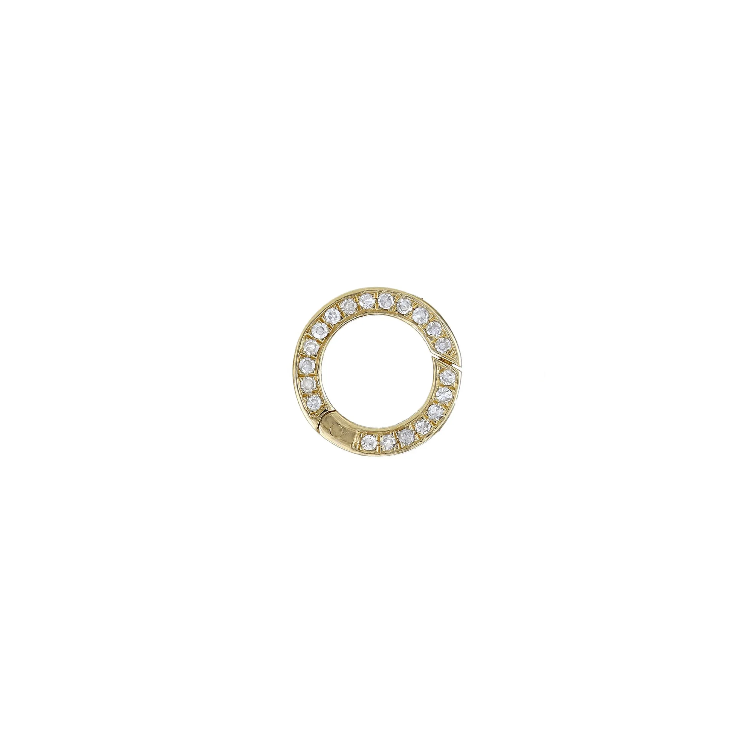 Lionheart - Clicker Connector with Diamonds, 10 mm, Yellow Gold