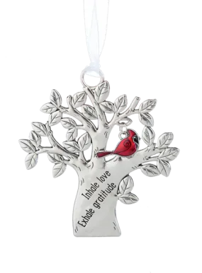 Love & Gratitude Cardinal Tree Ornament - Inspiring Reminder of Peace