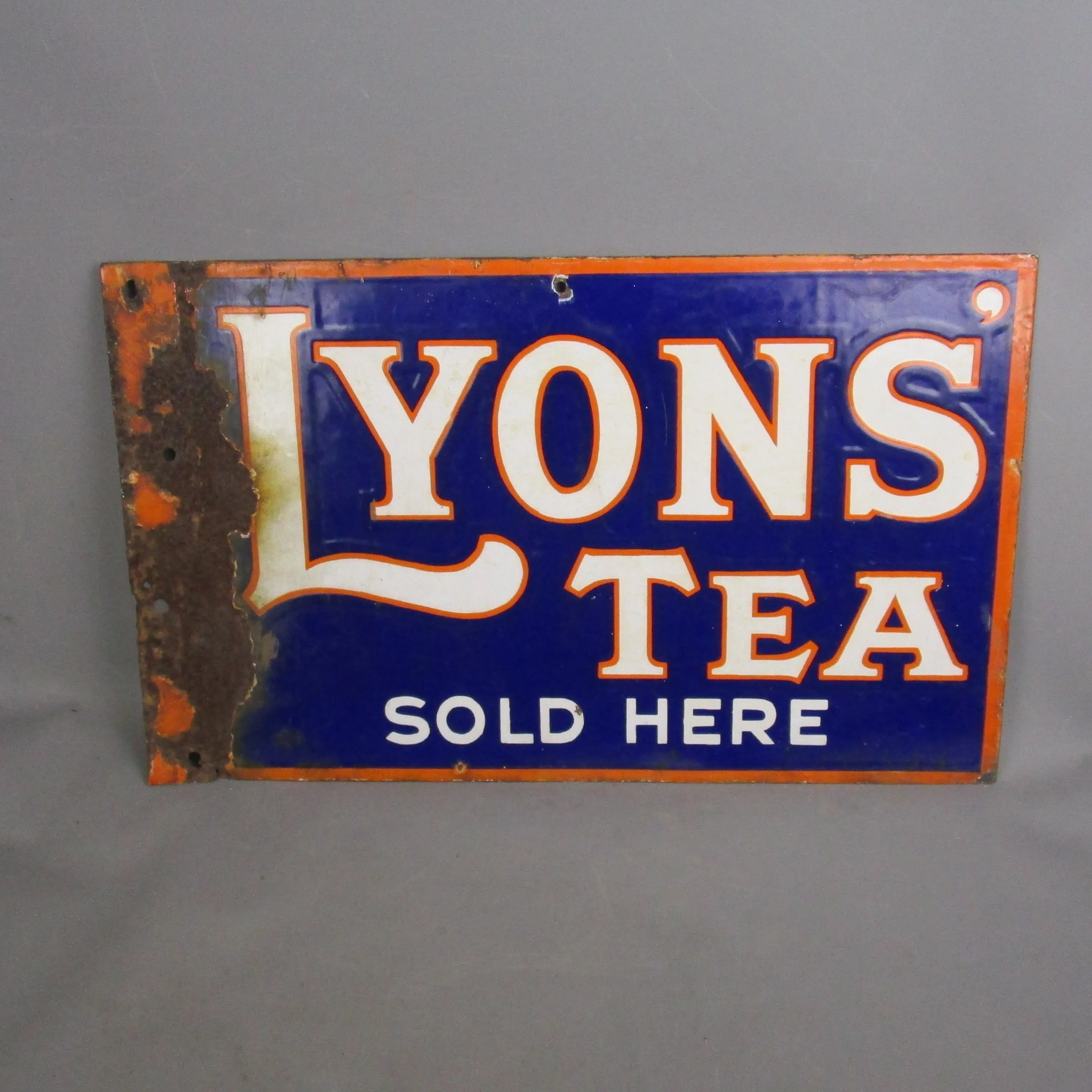 Lyons Tea Enamel Advertising Sign Vintage c1930-40