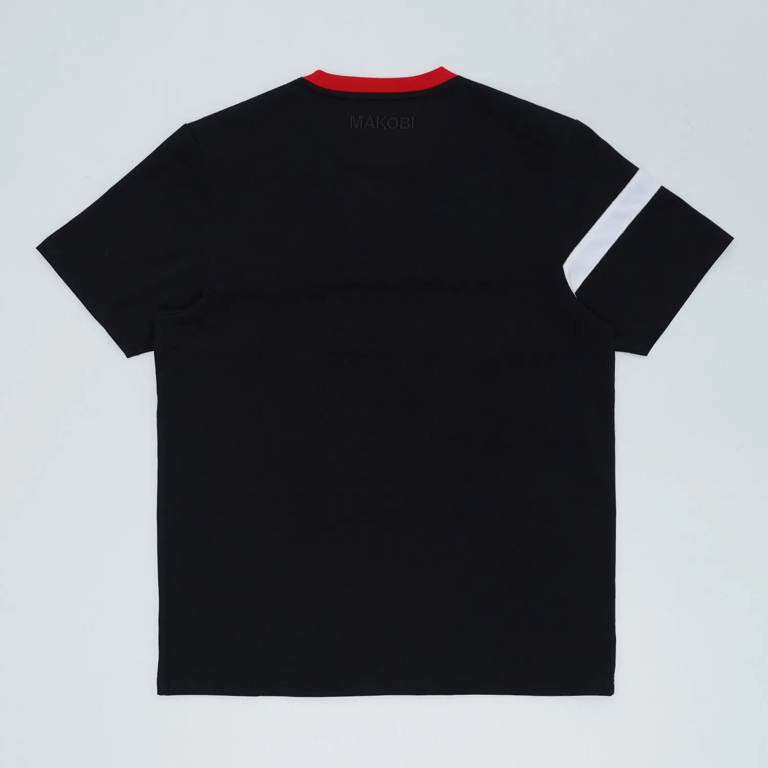 M204 Makobi Contrast Tee w/ velvet - Black Red