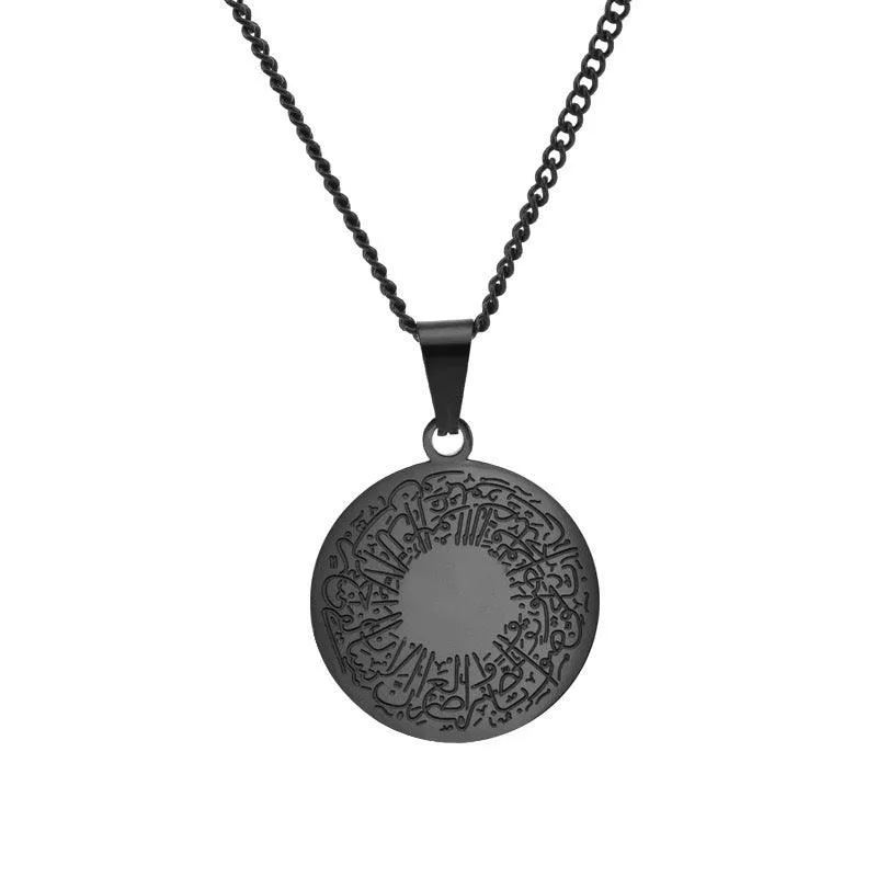 MAC095 Round Titanium Steel Unisex Style Necklace