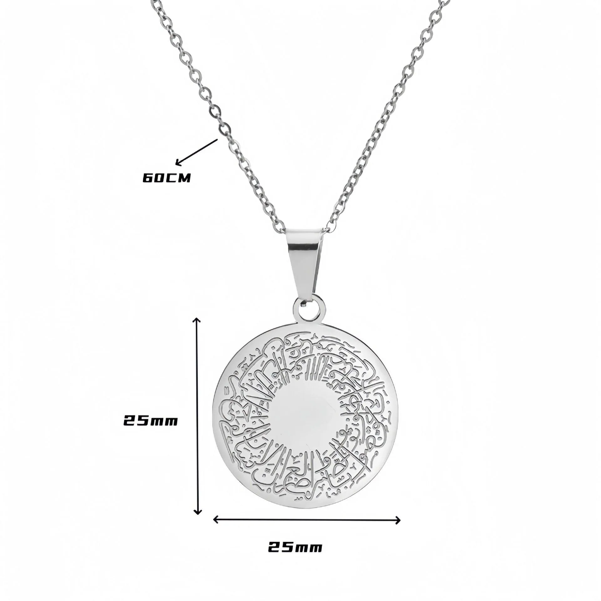 MAC095 Round Titanium Steel Unisex Style Necklace