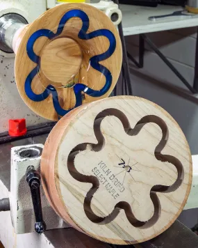 Maple Wood Bowl Turning Blank with Routered Groove for Resin Inlay, 7 x 3