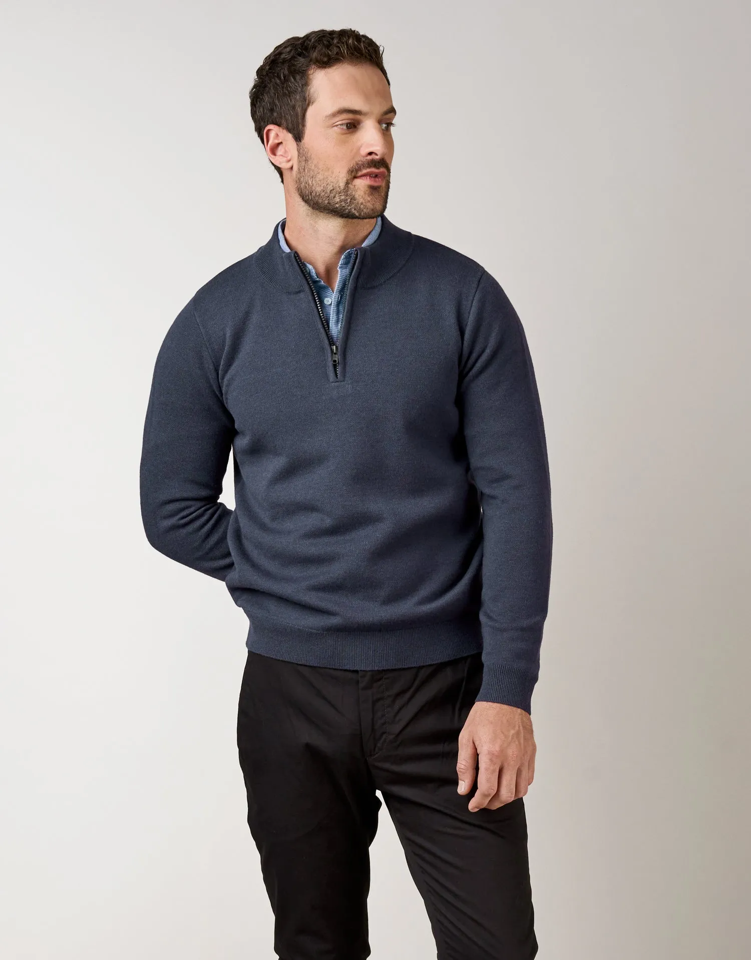 Mataura Indigo Blue 1/4 Zip Jersey