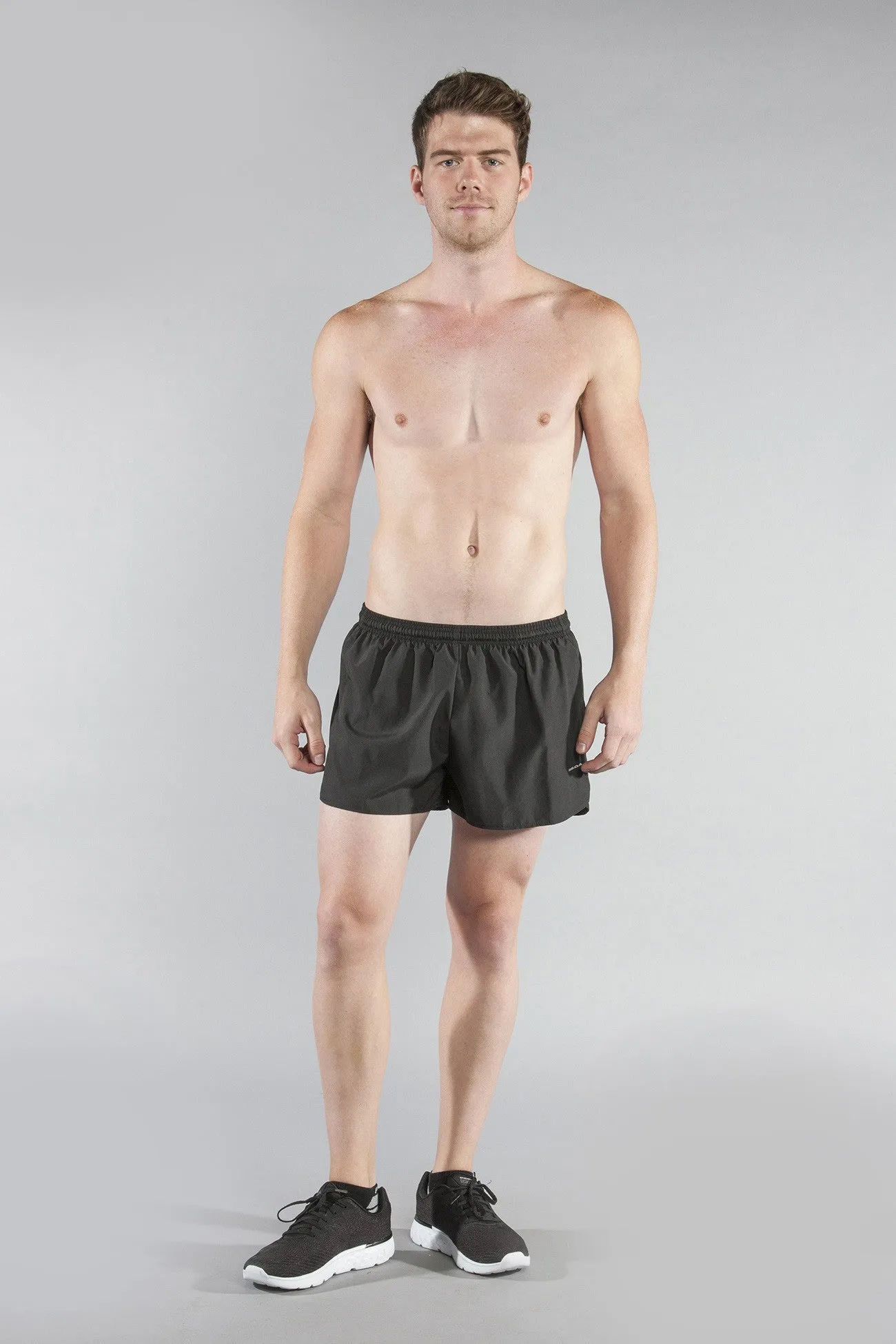 Men's 3" Half Split Trainer Shorts- Black