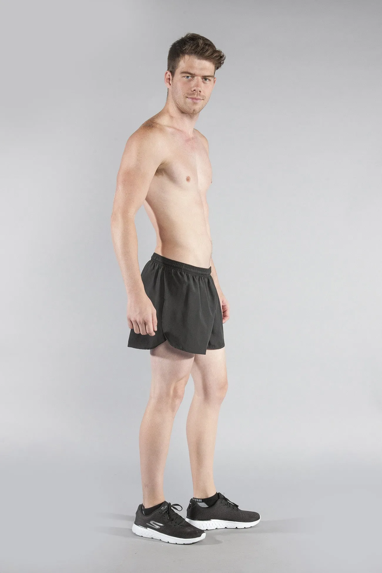 Men's 3" Half Split Trainer Shorts- Black