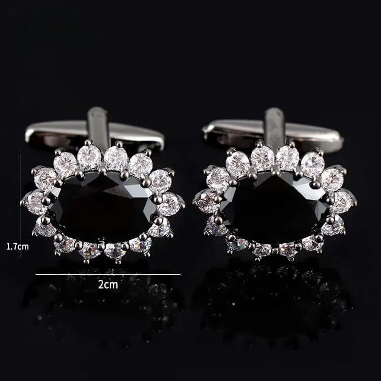 Men's Rhinestone Crystal French Luxury Business Swank Cufflinks