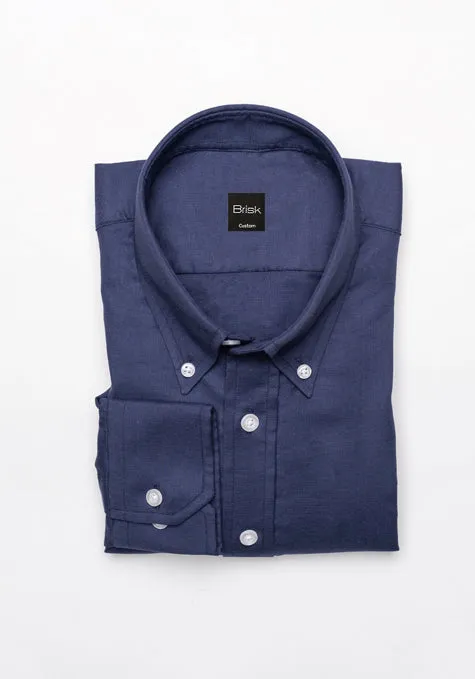 Mid Night Blue Stretch Oxford Shirt