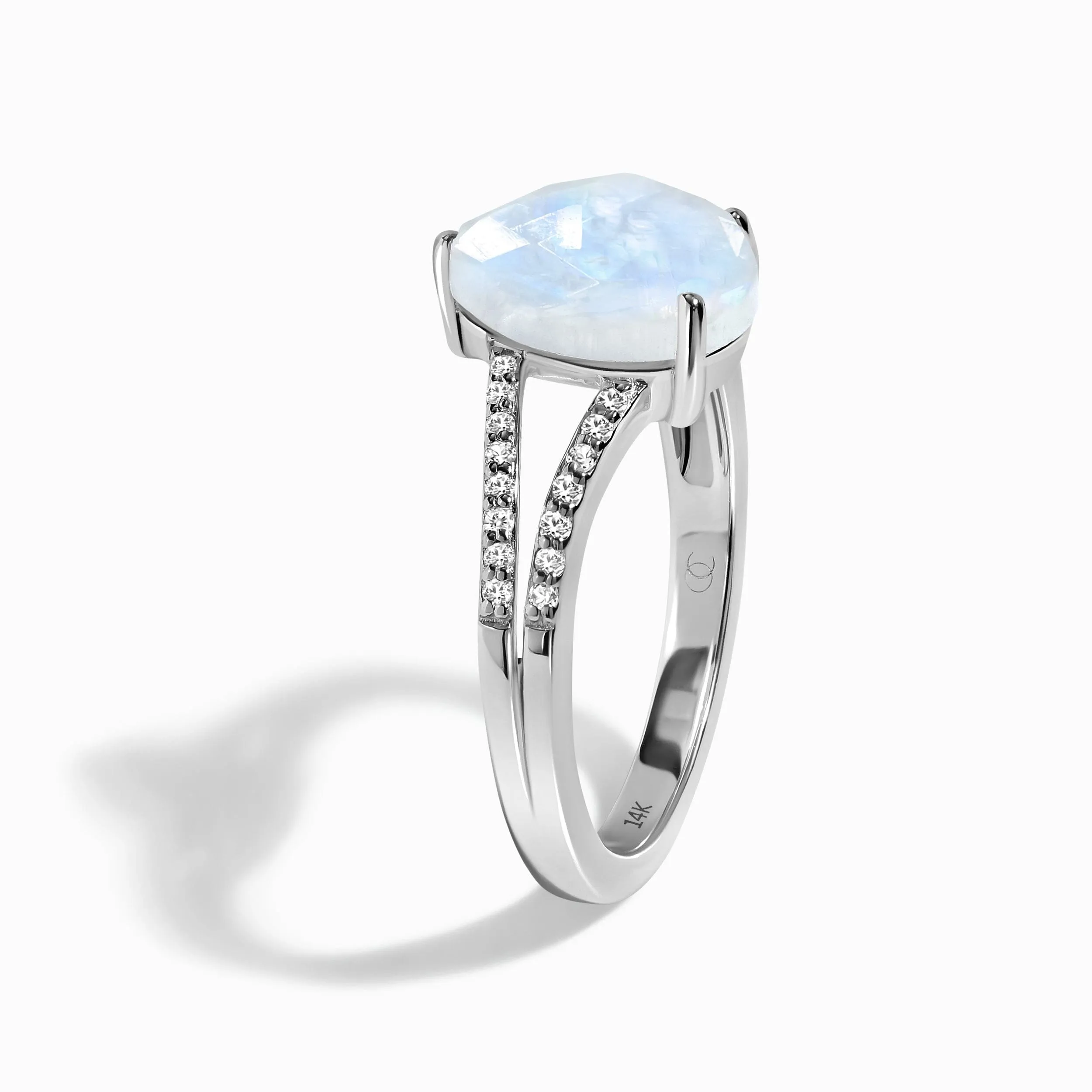 Moonstone Lab Diamond Ring - Lady