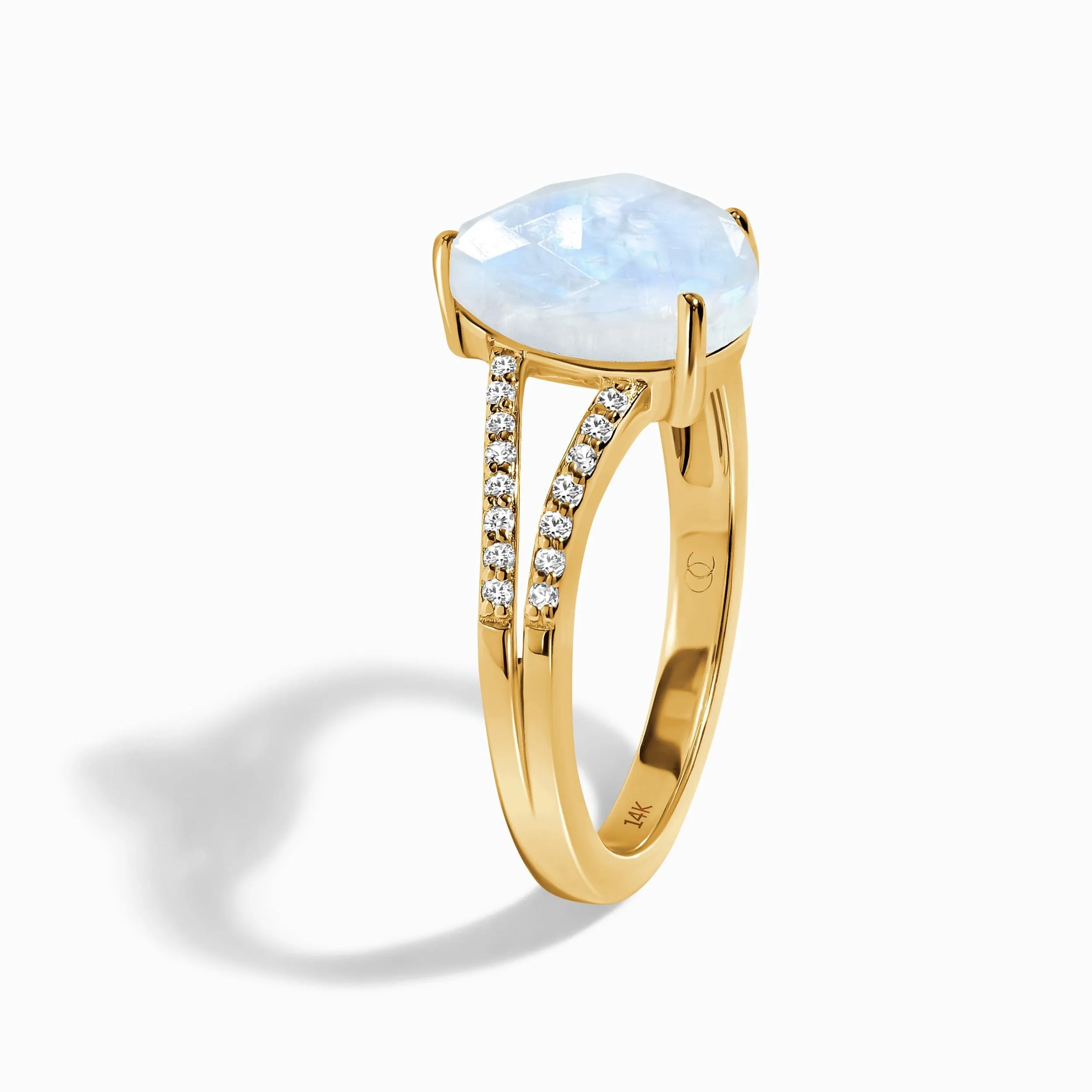 Moonstone Lab Diamond Ring - Lady