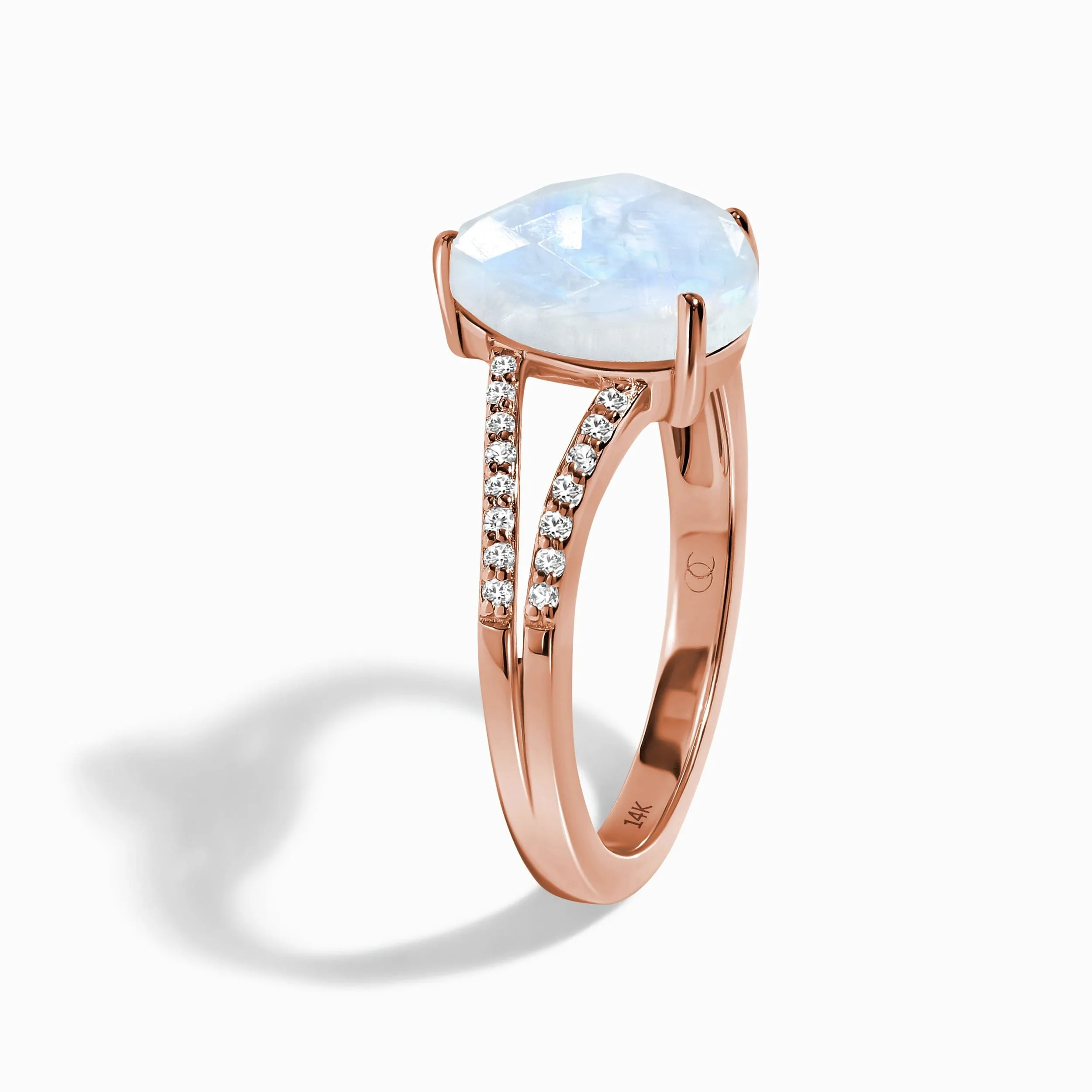 Moonstone Lab Diamond Ring - Lady