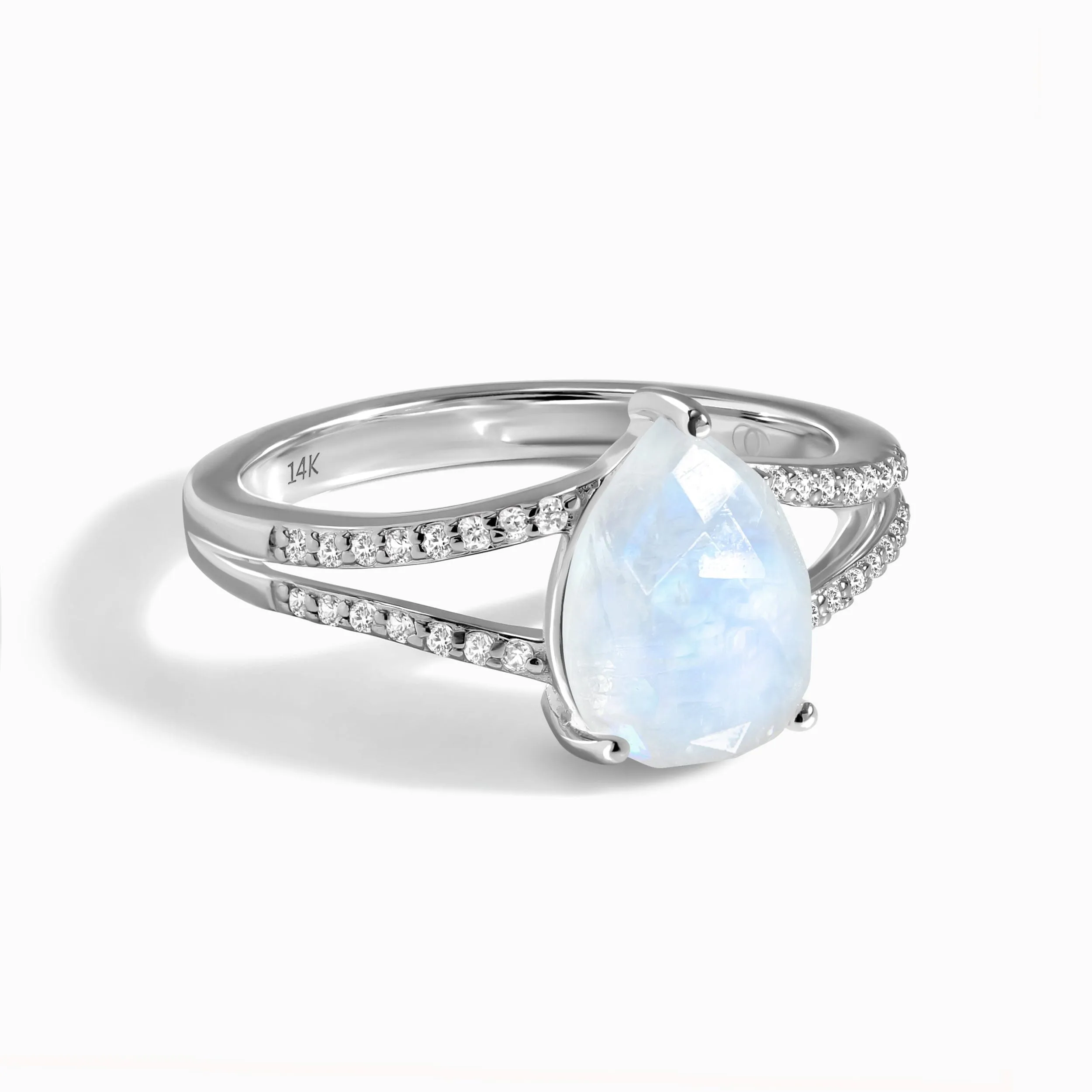 Moonstone Lab Diamond Ring - Lady