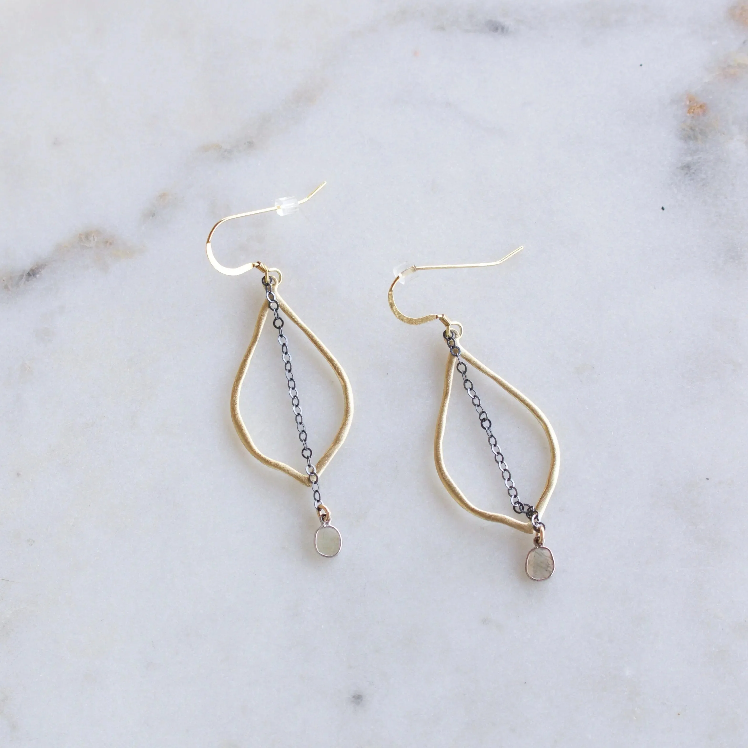 Moxie 14K Gold Fill Diamond Slice Earrings